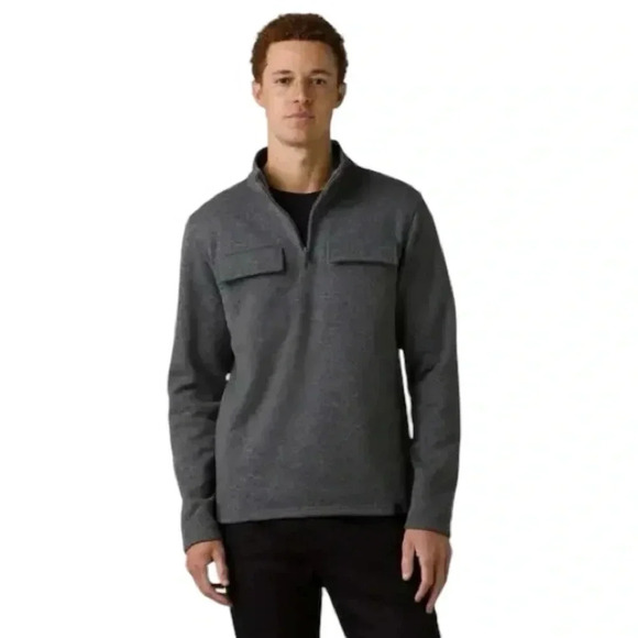 prAna Brookland 1/4 Zip Sweater Gravel Gray Men’s Size M - Picture 7 of 10